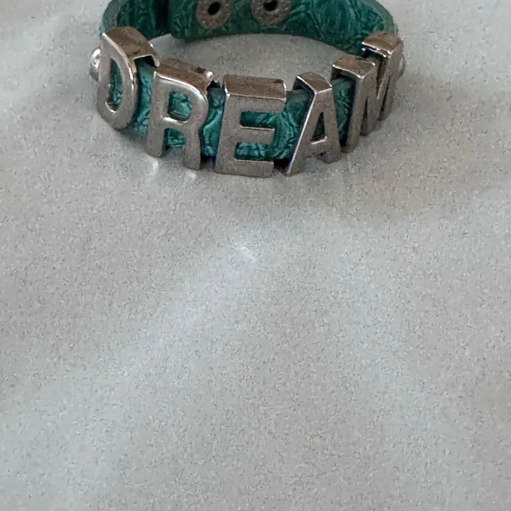 BCBGenerationap Silver and turquoise leather 'DREAM' Bracelet Band